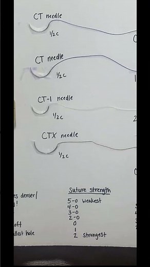 Suture types! Size, strength, needle type and uses! #obgyn #anatomy #or #surgeon #surgery #suture