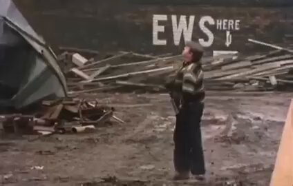 Legendary British steeplejack Fred Dibnah knocks down a massive chimney by undermining its base and then retreating to safety just as it collapses. From the BAFTA-winning documentary Steeplejack (1979)