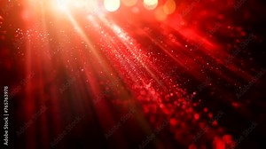 Glowing red particles illustration scene, animated virtual repeating seamless 4k