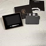 iwantit Pop Up Wallet for Men, Slim Minimalist Credit Card Holder with Money Clip - Man Metal Aluminum Wallet RFID Blocking, Smart Tactical Wallet for Men, Gift for Men (Orange)