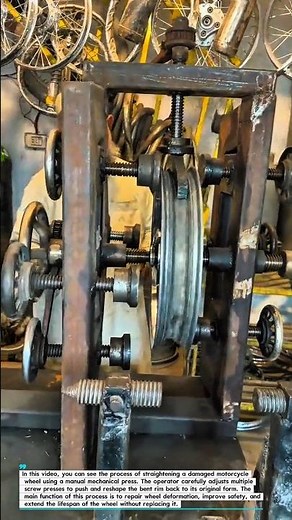 Motorcycle Wheel Straightening Process | Manual Rim Repair Technique.