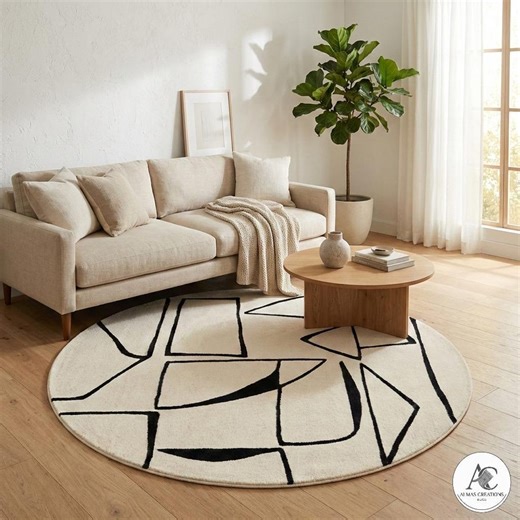 Linear Flow Wool Rug for Interior Floor - Etsy