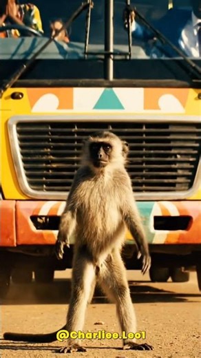 Monkey Hit with bus 😥