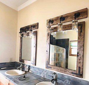 RUSTIC DISTRESSED Farmhouse Mirror-country Wood Framed Mirror-lulight Bath Mirror-wall Vanity Mirror-cottage Small Large Custom Sizes Mirror - Etsy