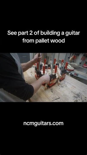 See Part Two of building a guitar out of pallet wood. #guitarbuild #ncmguitars #palletwood #shorts