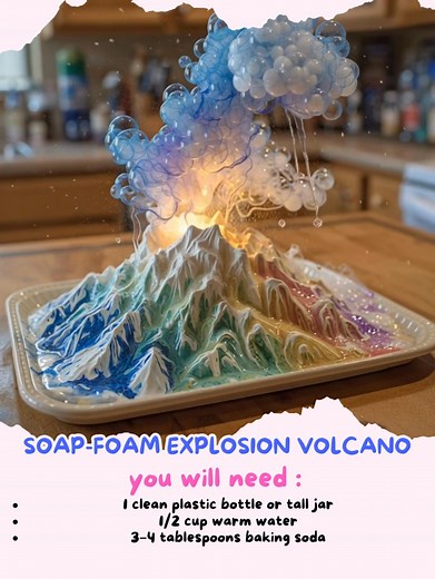 45K views · 485 reactions | Soap-Foam Explosion Volcano Colorful...