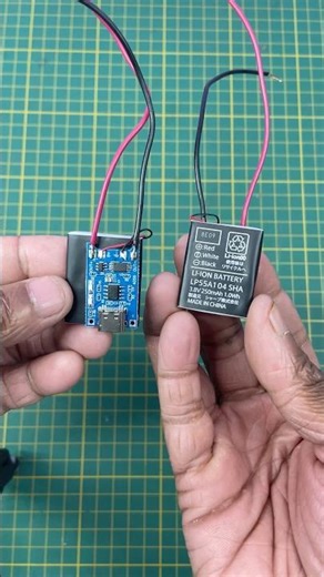 3.7 Li-ion battery with TP4056 charge module #ksycreations #tp4056 #li-ion #shorts