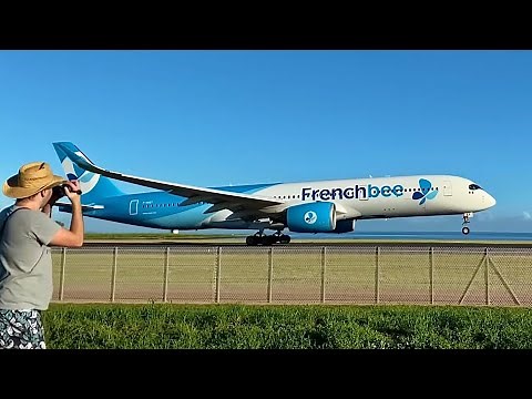 Tahiti PPT Airport 🇵🇫 Plane Spotting - Papeete Fa'a'ä, VERY CLOSE UP Take off / landing