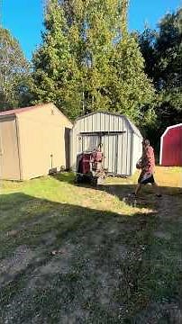 Moving a lofted barn for delivery to a customer! #sheds #portablebuilding