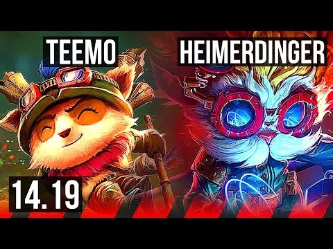 TEEMO vs HEIMERDINGER (TOP) | 4/1/10, 600+ games | EUW Diamond | 14.19