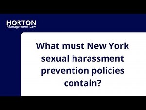 NYS Sexual Harassment Prevention Policy Components