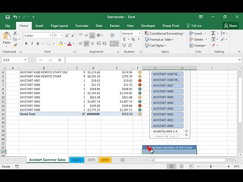 Use the CUBERANKEDMEMBER function to display a ranked member of the a slicer (Excel 2016)