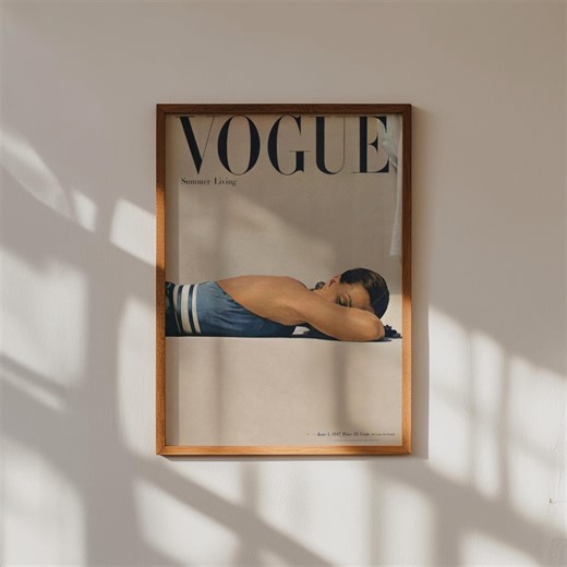 Old Money Magazine Vogue Poster Summer Living Vogue Cover Poster 1940s Minimalist Poolside Wall Art Fashion Magazine Decor - Etsy