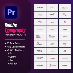65 Kinetic Typography 2D Text Animations | Premiere Pro | Motion Graphics | for Promotional Social Media Videos - Etsy UK