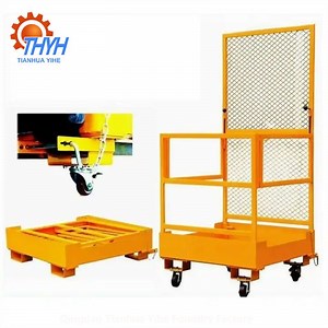 [Hot Item] Forklift Safety Cage Easy Operation Safety Convenience Aerial Work Platform Lift Basket Cages with High Back