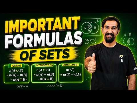 IMPORTANT FORMULA's OF SETS | Class 11 Maths | PUC Karantaka | NCERT Mathematics
