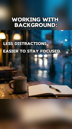 Working without background vs. with background #ambience #focus #rainsounds