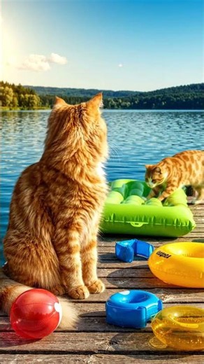 🏞️🐱 Wakacje nad Jeziorem z rudym kotem! ☀️🌊