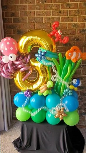 Finding Nemo & Ocean-Themed 3rd Birthday Balloon Marquee 🎈🐠 🐢