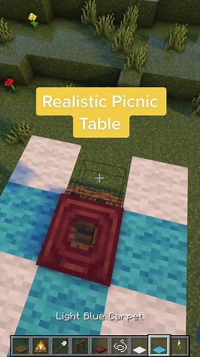 Creating a Realistic Picnic Table in Minecraft Tutorial