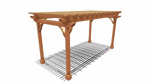 Custom Pergola 20 ft L x 10 ft W - 3D model by Forever Redwood