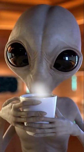 👽☕ Alien Drinks COFFEE for the First Time — Chaos Begins!