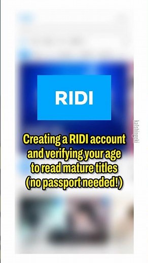 RIDI Account Age Verification Guide (no passport needed) #ridibooks