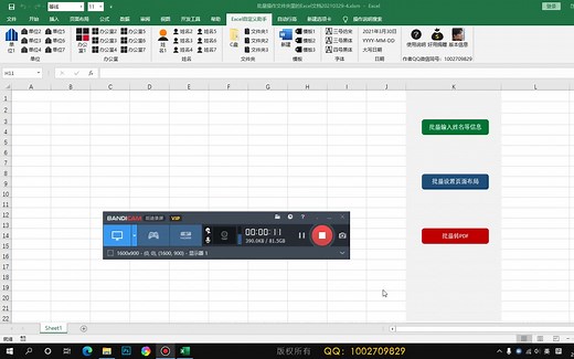 Excel vba 批处理 批量录入信息 批量设置格式 批量转PDF
