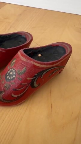 Vintage Set of Hand Painted Wooden Clogs, Miniature Shoes - Etsy