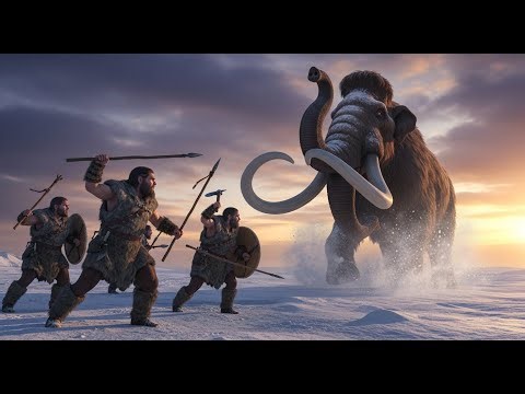 50,000 BC: Neanderthal Warriors vs Mammoths – Epic Survival Hunt Revealed