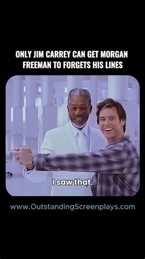 Jim Carrey pulls Morgan Freeman into a little dance on the set of Bruce Almighty (2003)