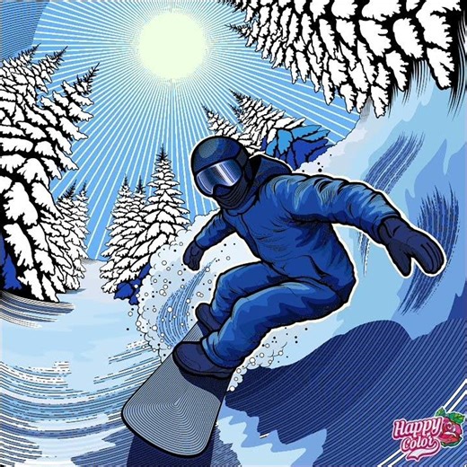 winter, Happy color app, relaxation with color by number