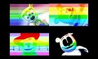 Mix of 4 videos from youtube : Gummy Bear Song HD (Four Rainbow Versions at Once)