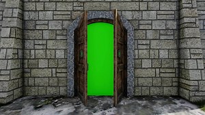 Download green screen video animation of the castle gate slowly opening for free