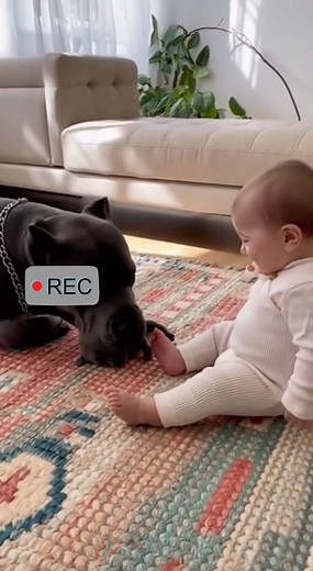 16K views · 229 reactions | Ever seen a Newfoundland mom gift her pup something adorable? His reaction might melt your heart. 殺 ⚙️ This video was created using artificial intelligence, purely for fun and entertainment.  No real animals were used or harmed — it’s all creativity, humor, and love for pets.  Inspired by the funny chaos every pet owner knows too well. #AIFun #DogComedy #CuteDogs #NewfoundlandFamily #DogHumor | Wooflyn | Facebook