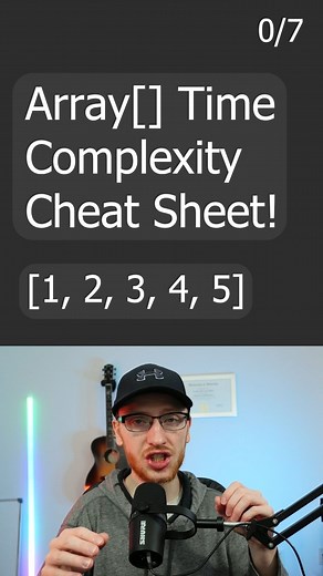 Gregory Hogg on Instagram: "Array Time Complexity Cheat Sheet #coding #programming"