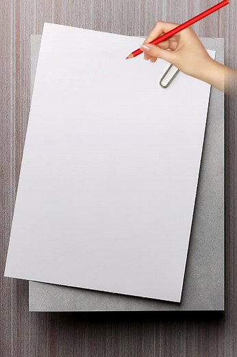 Drawing a Blonde Woman with Red Pencil