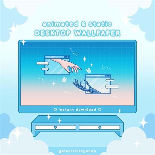 CYBER Aesthetic Wallpaper, Windows Aesthetic, Popup, Desktop Wallpaper, Animated Wallpaper, Live Background, PC Wallpaper, Blue Retro - Etsy