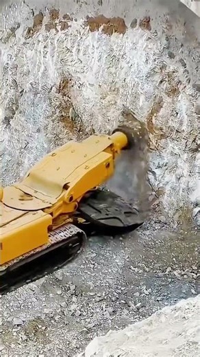 ROCK GRINDER DEMOLITION! 🤯 Watch this Excavator Shred a Wall! #shorts