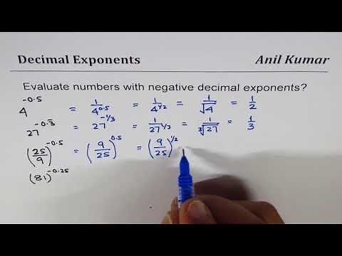 How to calculate Number Exponents with negative Decimals