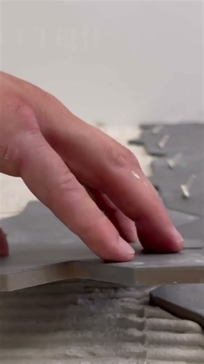 The process of installing a ceramic or concrete that has been neatly molded