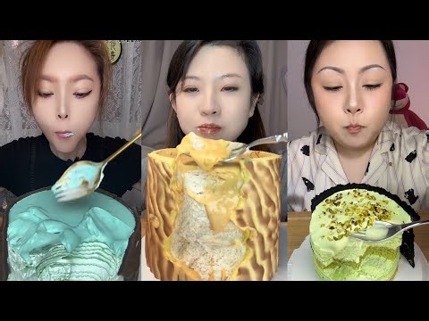 ASMR Crepe Cake Mukbang | Eating Soft & Creamy Layered Desserts (No Talking)