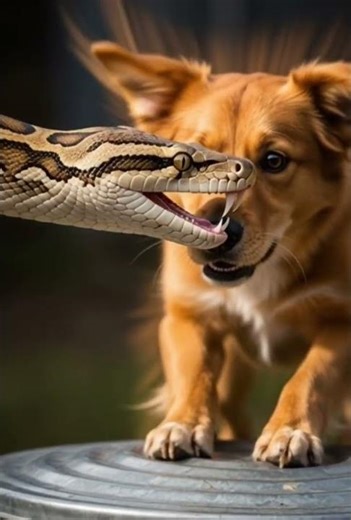 A city dog faces a giant python! 🐶🐍 Will courage be enough? Watch the full epic rescue!