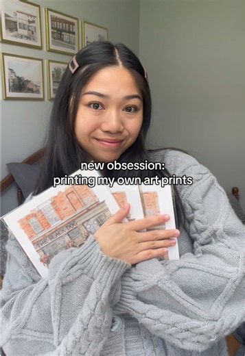 New obsession unlocked: making your own art prints is so fun and easy :) #artprints #arttok #artistsoftiktok #artprocess #tutorial