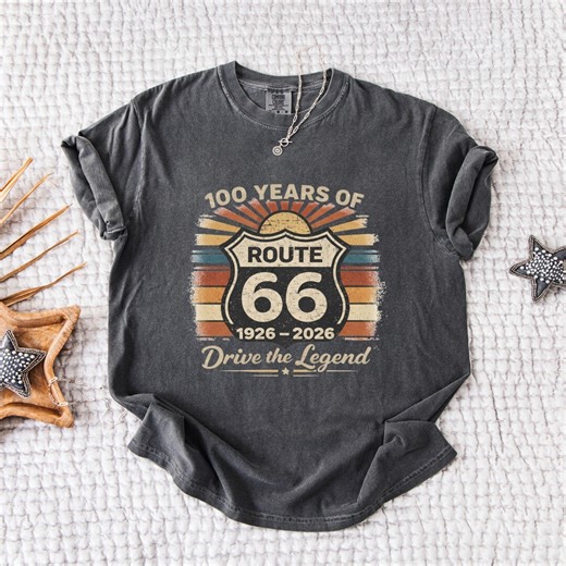 Route 66 100th Anniversary Shirt, 1926-2026 Centennial Tee, Vintage Americana Road Trip T-shirt, Historic Highway Gift for Travelers - Etsy