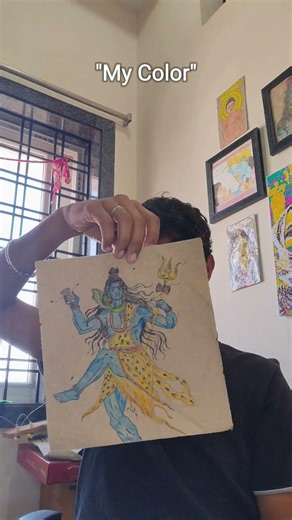 They Said Add Colour… I Became the Colour 🎨#ArtEmotion#CreativeLife#ArtistJourney#art #god #vs