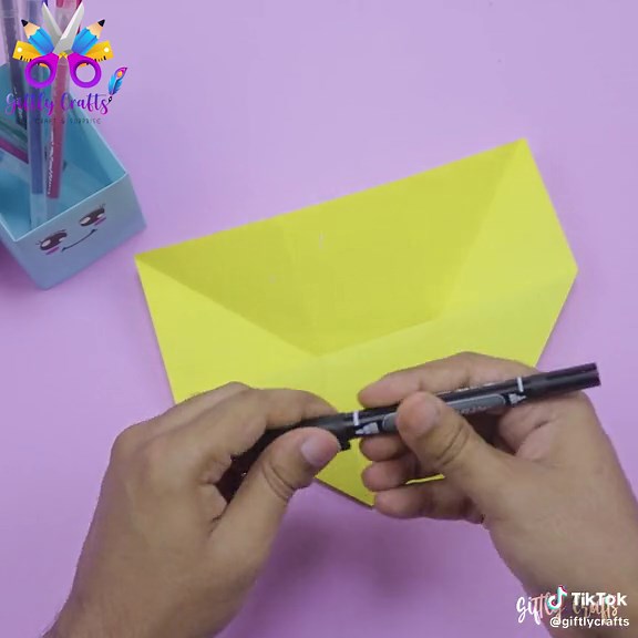 DIY paper pencil box idea Paper pencil Box for beginners Easy paper pencil Box #origami #origamitutorial #diy #viralvideo #viraltiktok
