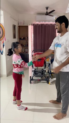 Father daughter lift handshake challenge #fatherdaughterchallenge