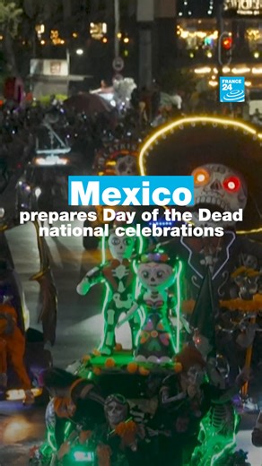 113K views · 5.1K reactions |  Thousands of people in vibrant costumes and skull-like makeup gathered for #Mexico City’s annual #Catrina parade, a tribute to one of Mexico’s most iconic symbols of the #DayoftheDead. The Catrina is a skeleton often dressed in elegant clothing that has turned into a symbol of the country’s annual celebration. | FRANCE 24 English | Facebook