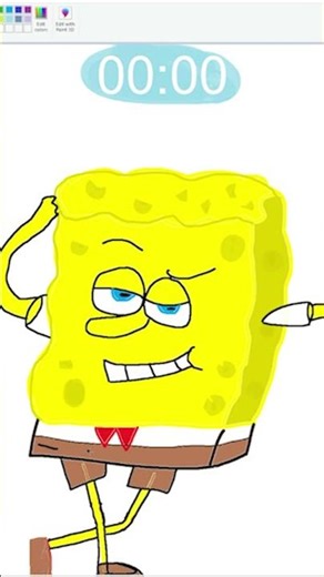 I tried drawing Spongebob in 10 minutes... (ms paint Day 4)